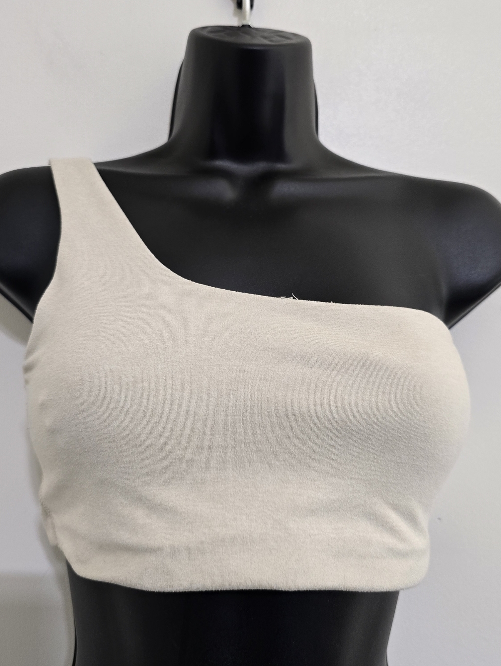 OFFLINE aerie size Small One Shoulder Sports Bra Cream Beige - Picture 3 of 6